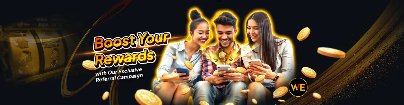 WeClub referral program banner: invite friends and earn lifetime commission on their turnover